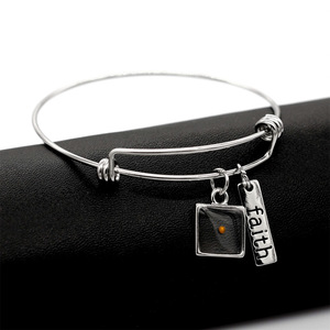 Brazalete de fe de semilla de mostaza de acero inoxidable ajustable de Venta caliente joyería inspiradora religiosa - Product Image 2