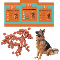 Tranches carrées de viande de canard séchées à l'air, riches en protéines, de 1 cm, avec nettoyage dentaire, pour récompenses d'entraînement pour chiens de petites et grandes races