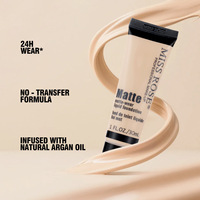 Fond de teint liquide MISS ROSE 30 ml, hydratant, léger, correcteur de contour, longue tenue, imperméable, fini mat