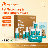 Coffret cadeau de toilettage pour chiens et chats, kit de nettoyage professionnel, shampoing sans rinçage, nettoyant pour pattes, gouttes auriculaires, déodorant, accessoires pour animaux de compagnie