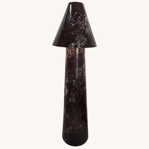 Luxury Designer Marble LED Floor Light Villa Decor Standing Light Living Room Red Marble Stone Floor Lamp