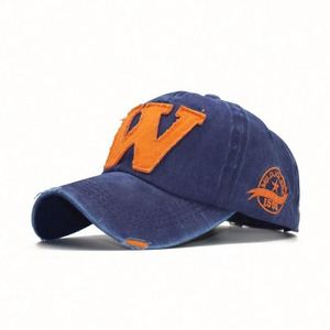 Worn-out Handmade Woven Patch 100% Cotton Vintage Distressed Custom <b>Baseball</b> <b>Caps</b> for <b>Men</b> - Product Image 2