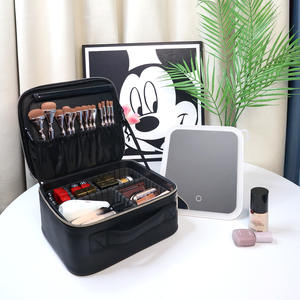 Sac à cosmétiques OBOX, grande capacité, imperméable, motif diamant, couleur unie, trousse de maquillage portable avec poignée souple, rangement à domicile - Product Image 4