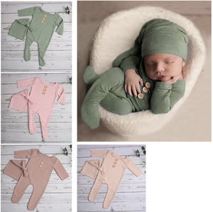 100% algodón orgánico bebé recién nacido Ropa Infantil mameluco pijama Animal patrón sombrero mono Rape De Bebe para disparar - Product Image 4