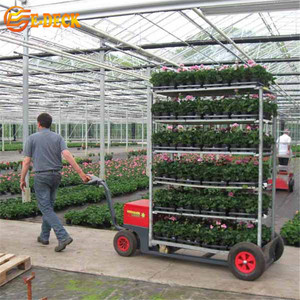 4轮户外种植花园镀锌花展丹麦推车手推车 - Product Image 5