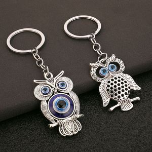 Llavero de Aleación Ecológica con Diseño de Búho y Ojo Turco Azul, Colgante Metálico Vintage, Anillo para Llaves, Amuleto Decorativo de la Suerte, Regalo Promocional - Product Image 1