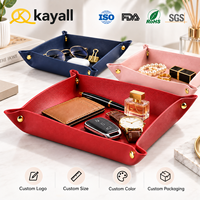 Boîte de rangement personnalisée en PU, colorée, pliable, plateau de bureau, étui de rangement pliable pour bijoux, téléphone, clés, portefeuille, pièces de monnaie