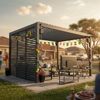 Pergola moderne en aluminium Airfun, style antique, pour jardin, terrasse, extérieur, toit rétractable motorisé à lamelles, auvent imperméable, protection solaire