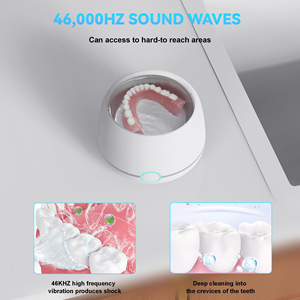 Nettoyeur ultrasonique dentaire ODM 200 ml Type-C 45 kHz, petit nettoyeur ultrasonique pour appareils dentaires, aligneurs et gouttières orthodontiques - Product Image 4