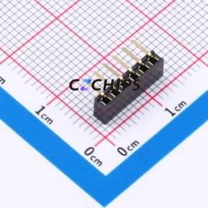 XDM200-1-06-W-4.3-G0 Pin Socket Bent Lead Through Hole,P=2mm Connector 1x6P 2mm Square Hole Right Angle Insert - Product Image 2