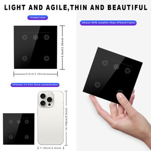 Ledeast DS-1014 86*86 Fan Thông Minh Tường Glass Cảm Ứng Bảng Điều Chỉnh Chuyển Đổi Với Tuya Ứng Dụng Điều Khiển Bằng Giọng Nói Điều Khiển Làm Việc Với Google Nhà Alexa - Product Image 2