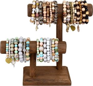 Article le plus vendu : Présentoir à bijoux en bois double couche pour l'organisation de bureau à domicile - Product Image 3