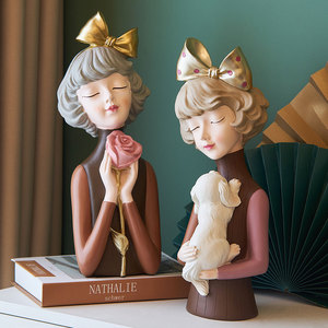 Figurines de filles modernes et douces de style nordique, art en résine, décoration de mariage, d'anniversaire, de maison, accessoires, cadeau de fée, décoration de <span class=keywords><strong>table</strong></span> - Product Image 5
