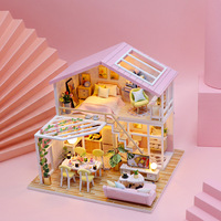 Kit de bricolage pour maison de poupée en bois, modèle de villa loft créative, jouet d'assemblage, cadeau d'anniversaire/saint-valentin/noël, ensembles miniatures pour femmes