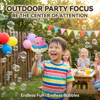 Jouets d'été pour enfants en plein air, bâtonnets à bulles en plastique non toxique, 9 pièces, style beignet, à presser pour faire des bulles d'animaux