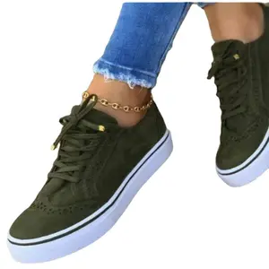 Women Shoes Flats Fashion Casual Ladies Woman Lace-Up Mesh Breathable Female Sneakers Canvas Lace-up White