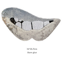 Écusson de sublimation personnalisé Écusson à lèvres brodé personnalisé Écussons de broderie à paillettes colorées thermocollants pour T-shirts