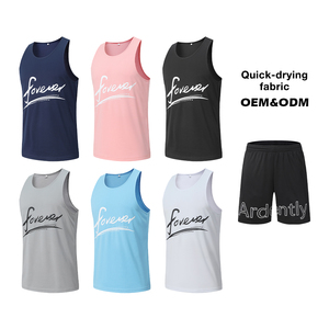 Men's Custom Designed Sleeveless Sporty Gym Workout Vest Breathable <b>RUN</b> <b>SINGLET</b> Wholesale - Product Image 1