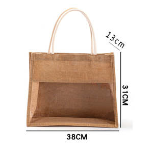 Bolsas de yute impermeables de gran capacidad Gahumi, patrón de letras, venta al por mayor, elementos esenciales para compras - Product Image 2