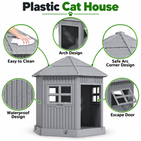 Maison pour animaux de compagnie en plastique personnalisée en usine, chenil extérieur imperméable avec fenêtre, OEM ODM disponible