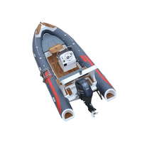 Bateau pneumatique professionnel RIB 550D gris Hypalon, coque en fibre de verre, bateau de sauvetage marin