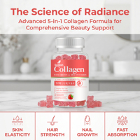 Gummies de collagène Solilan, directement de l'usine, avec multivitamines et biotine, complément pour la croissance des cheveux, complément de collagène