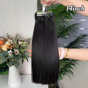 Lot de 12 mèches de cheveux humains 100 % naturels, lisses et raides, super double drawn, 100 g par paquet, vente en gros - Product Image 4