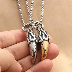 Collier pendentif en acier inoxydable pour homme, forme animalière, style rétro punk, design géométrique 280491 - Product Image 3