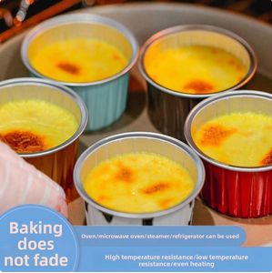 Vasos Desechables Redondos de Aluminio de 125 ml con Tapa de PP, Mini Bandeja para Pasteles, Contenedor de Grado Alimenticio - Product Image 3