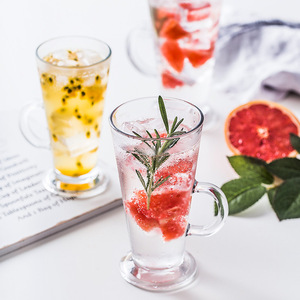 Hxglass vente en gros tasses en <span class=keywords><strong>verre</strong></span> créatives pour hôtels Bar utiliser café Soda boissons lait thé tasse avec poignées-verres à bière - Product Image 2