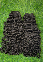 Lots de Cheveux Humains Indiens Naturels Bruts Non Transformés, Cuticules Alignées, Ondulés Type Water Wave, Vente en Gros