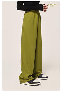 Wholesale Custom Logo Unisex Casual <strong>Joggers</strong> Women Wide <strong>Leg</strong> Pants French Terry Trousers <strong>Men</strong> Sweatpants - Product Image 3