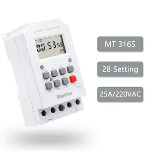 MT316S 25A 220VAC 28 On/Off Din Rail Weekly Countown Timer Electric Programmable Automatic Power Off Household Timer Switch
