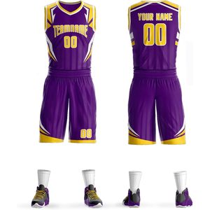 Uniforme de Baloncesto Personalizado con Nombre y Número, Pantalones Cortos, Ropa Deportiva para Hombre y Jóvenes, Cuello en V, Sublimado, Absorbe la Humedad - Product Image 1