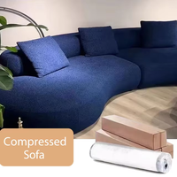Nuevo Conjunto de Sofás Modulares Reclinables para Sala de Estar, con Tela Curvada y Compresión al Vacío