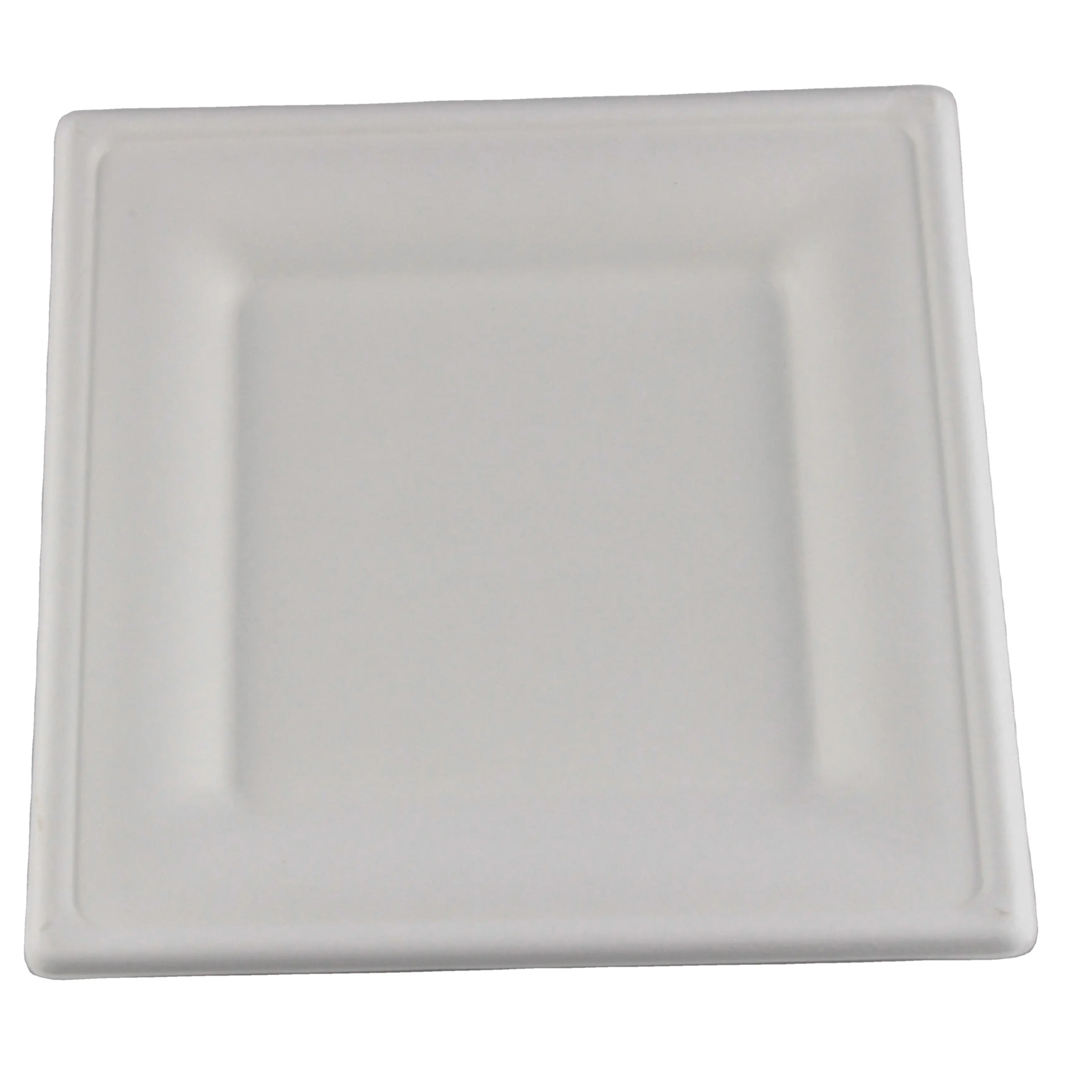 Wholesale high quality rectangle square disposable paper dishes sugarcane bagasse food container biodegradable plates