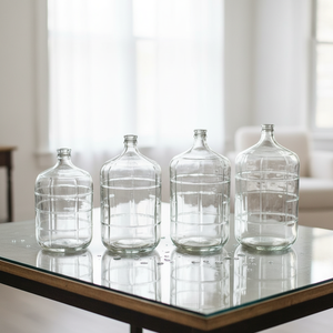 Vendita all'Ingrosso di Bottiglie d'Acqua in Vetro da 5 Galloni, Trasparenti, da 1, 3, 5 e 6 Galloni, Grandi Contenitori in Vetro Rotondi - Product Image 6