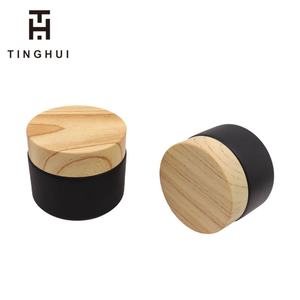 30ml 60ml 100ml 1 oz Black Matte <b>Dropper</b> <b>Bottles</b> 30g 50g 100g Black Matte Frosted Glass Jar with Faux Bamboo Top - Product Image 4