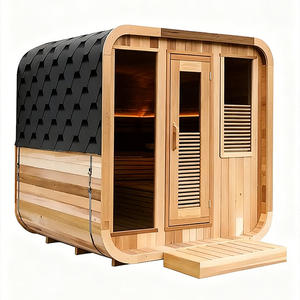Sauna extérieur de luxe en forme de cube, salle de yoga chaude, bien-être, sauna en bois de cèdre rouge, cabine de <span class=keywords><strong>spa</strong></span> de jardin avec vestiaire - Product Image 1