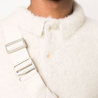 DS Pullover Hersteller individuelle gerippte Manschetten Kontrast Hem flauschig lange Ärmel Polo Kunstnerz gebürsteter Strick Herrenpullover