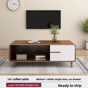Soporte para TV |   Juego de Mesa de Centro Minimalista y Moderno para Sala de Estar |   Mueble de TV de Madera Maciza con Base - Product Image 5