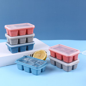 Molde de bandeja de cubitos de hielo de plástico de grado alimenticio portátil con tapa logotipo personalizado reutilizable, caja para hacer helados cuadrada <span class=keywords><strong>mini</strong></span> bonita al por mayor - Product Image 3