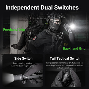 Đèn pin chiến thuật P91 hiệu suất cao 5000 <span class=keywords><strong>lumen</strong></span>, thân hợp kim nhôm, dùng để tự vệ và chế độ strobe một bước - Product Image 4