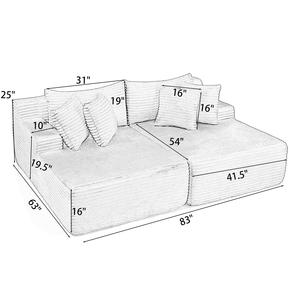 <span class=keywords><strong>Canapé</strong></span> deux <span class=keywords><strong>places</strong></span> paresseux chaise longue compressée pas d'assemblage requis tissu moelleux chaise longue moderne <span class=keywords><strong>canapé</strong></span>-<span class=keywords><strong>lit</strong></span> pour salle de cinéma - Product Image 6