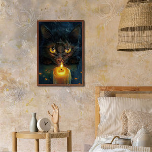 Panneau Mural en Bois Chat Noir Forêt Horreur Crâne Château Décoration pour Salon et Chambre d'Halloween - Product Image 3