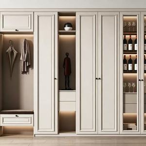 Armoire modulaire murale complète BALOM Classic Simple, <span class=keywords><strong>casier</strong></span> à manteaux personnalisé pour entrée et station de bar à <span class=keywords><strong>vin</strong></span> domestique - Product Image 1