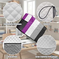 Housse de machine à coudre matelassée personnalisée en polyester, motif arc-en-ciel gay, pour équipement de couture domestique, protection anti-poussière pour les périodes de non-usage