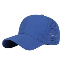 Casquette de baseball unisexe adulte en PVC perforé à séchage rapide, 6 panneaux, réglable, logo personnalisé, légère, respirante, couleur unie