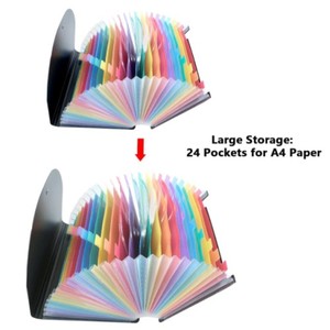 <b>A4</b> Expanding <b>File</b> Folder with Lid High Capacity <b>Files</b> Storage Bag Like Leather Expandable <b>File</b> Folders - Product Image 5
