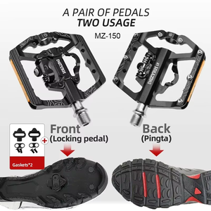 Pedales de Bicicleta MZYRH MZ-F150 con Autobloqueo, 3 Rodamientos, Anchos, Ultraligeros, Antideslizantes, CNC <span class=keywords><strong>MTB</strong></span>, de Aleación de Aluminio - Product Image 4